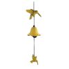 Japanese Cast Iron Wind Chimes Clear Sound Hummingbird Wind Chimes Room Balcony Metal Hanging Door Ornaments, Yellow