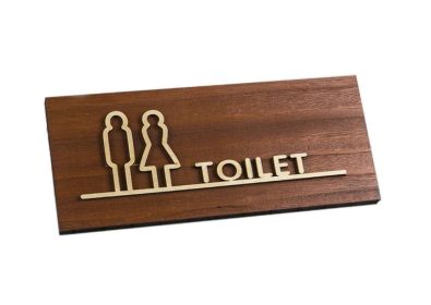 Signpost Department Creative Sign Doorplate Warning Sign Wooden Public Notice Sign Toilet Symbol #1