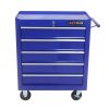 5 DRAWERS MULTIFUNCTIONAL TOOL CART WITH WHEELS-BLUE