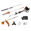 4 in 1 Multi-Functional Trimming Tool, 56CC 2-Cycle Garden Tool System with Gas Pole Saw, Hedge Trimmer, Grass Trimmer, and Brush Cutter EPA Compliant