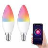 Smart LED Light Candle; C37 Lamp E12 Plug 100-240V 5W WIFI APP Connect Work With Alexa Google Siri Voice Control