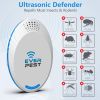 Ultrasonic Pest Repeller Control 2 Pack Plug in Flea Rat Roach Mosquito Cockroaches Fruit Fly Rodent Insect Indoor