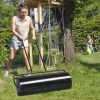 36in Cylindrical Iron Lawn Roller Black