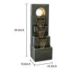 39.3inches High Modern Floor Fountain Outdoor with LED Lights