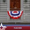 USA Pleated Fan Flag 2x4 Feet American USA Bunting Decoration Flags Embroidered Patriotic Stars & Sewn Stripes Canvas Header Brass Grommets