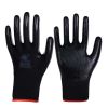 12 Pairs Black Nitrile Rubber Coated Work Gloves Nylon Working Gloves for Men