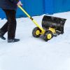 74*47cm Iron Yellow T-Handle Black Blade Adjustable Human-Powered Snow Plow