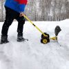 74*47cm Iron Yellow T-Handle Black Blade Adjustable Human-Powered Snow Plow