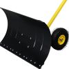 74*47cm Iron Yellow T-Handle Black Blade Adjustable Human-Powered Snow Plow