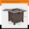 32 Inch 50,000 BTU Square Fire Pit Table with Lid and Lava Rocks