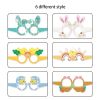 6pcs Easter Theme Bunny Chicken Flower Basket Party Paper Glasses Photo Props