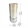 44" Tall Large Modern Cylinder Ribbed Tower Water Fountain, Contemporary Antique Finish Outdoor Bird Bath Concrete Fountain