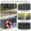 75gal 280L Outdoor Garden Plastic Storage Deck Box Chest Tools Cushions Toys Lockable Seat BLACK