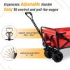 Collapsible Heavy Duty Beach Wagon Cart Outdoor Folding Utility Camping Garden Beach Cart With Universal Wheels Adjustable Handle Shopping