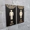 One Pair Signpost Department Creative Sign Doorplate Warning Sign Wooden Public Notice Sign Toilet Symbol