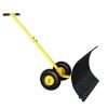 74*47cm Iron Yellow T-Handle Black Blade Adjustable Human-Powered Snow Plow