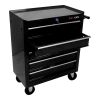 5 DRAWERS MULTIFUNCTIONAL TOOL CART WITH WHEELS-BLACK