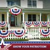 USA Pleated Fan Flag 2x4 Feet American USA Bunting Decoration Flags Embroidered Patriotic Stars & Sewn Stripes Canvas Header Brass Grommets