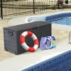 75gal 280L Outdoor Garden Plastic Storage Deck Box Chest Tools Cushions Toys Lockable Seat BLACK