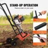 VEVOR Tiller Cultivator, 31CC 4-Stroke Garden Cultivator, Tiller with 4 Steel Adjustable Front Tines for Lawn, Garden and Field Cultivation