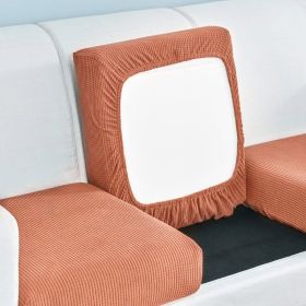 Pure color stretch all-inclusive sofa cover (Option: Citrus Orange-Big XL)