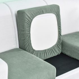 Pure color stretch all-inclusive sofa cover (Option: Cypress green-Big L)