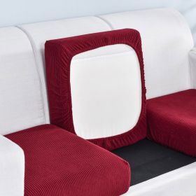 Pure color stretch all-inclusive sofa cover (Option: Wine Red-M)