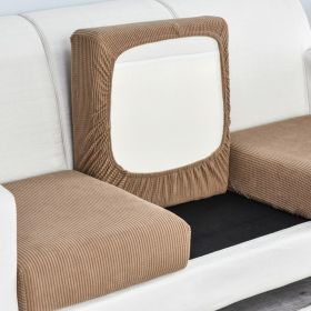 Pure color stretch all-inclusive sofa cover (Option: Camel-Big M)