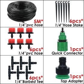 1 Set Automatic Micro Drip Irrigation Watering System Kit Hose Home Garden & Adjustable Drippers Greenhouses Potted Grows (Quantity: 5m Single Outlet Suit)