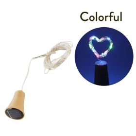 1pc 10/20 LED Solar Wine Bottle Cork Shaped String Lights; Garland Wire Fairy String Light; 3.3/6.6ft; Outdoor Party Decoration (Color: Colorful)