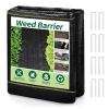 Weed Barrier Landscape Fabric with U-Shaped Securing Pegs, Heavy-Duty Block Gardening Mat Weed Control