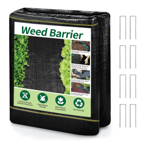 Weed Barrier Landscape Fabric with U-Shaped Securing Pegs, Heavy-Duty Block Gardening Mat Weed Control (size: 3X300)