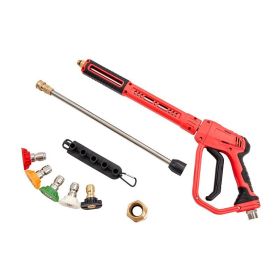 4000 PSI Pressure Washer Gun with Extension Wand (Color: Red)