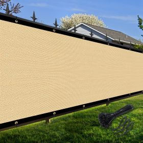 Artpuch Privacy Fence Screen Sand Customized Outdoor Mesh Panels for Backyard, Balcony,Patio,Construction Site with Zip Ties (size: 4x136 ft)