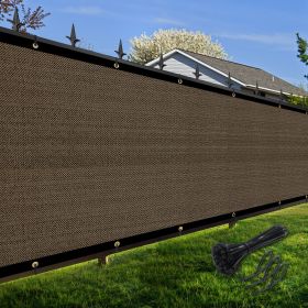 Artpuch Privacy Fence Screen Brown Customized Outdoor Mesh Panels for Backyard, Balcony,Patio,Construction Site with Zip Ties (size: 8x294 ft)