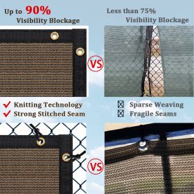 Artpuch Privacy Fence Screen Brown Customized Outdoor Mesh Panels for Backyard, Balcony,Patio,Construction Site with Zip Ties (size: 4x300 ft)