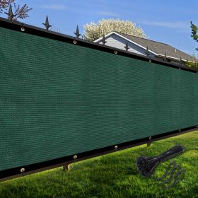 Artpuch Privacy Fence Screen Dark Green Customized Outdoor Mesh Panels for Backyard, Balcony,Patio,Construction Site with Zip Ties (size: 4x246 ft)