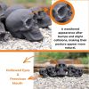 Ceramic Skulls for Fire Pit, Outdoor Fire Tables, 7pcs Reusable Spooky Imitated Human Skull Gas Log for Party, Bonfire,Campfires,Fireplaces, 3 inch