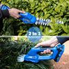 2 in 1 Electric Hedge Trimmer 20V Cordless Lawn Mower Battery Pruner Garden Tools Shears Shrub Trimmer for Grass By PROSTORMER